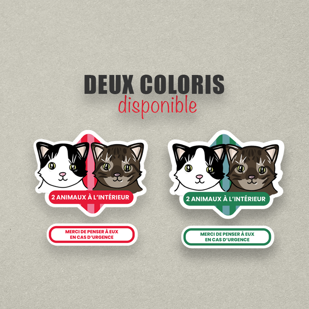 Sticker urgence animaux personnalisé – Carte Portefeuille - Illustration Cute/Kawaï sur mesure